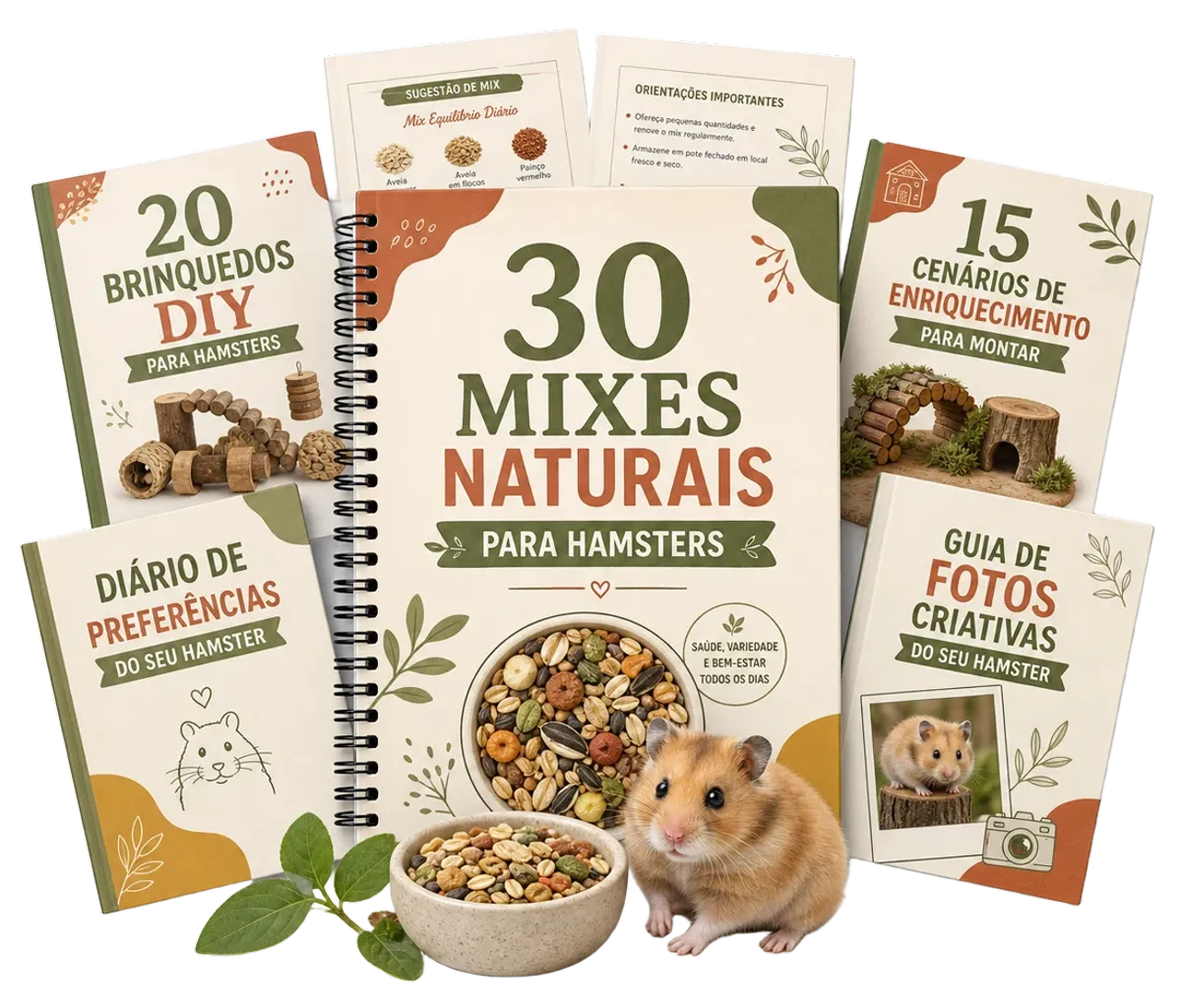 Kit completo 30 Mixes Naturais para Hamsters + 4 bônus